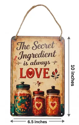 The Secret Ingredient Is Love Kitchen Decor Hanging | MDF Wall Plaque for Kitchen gallery image 4