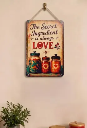 The Secret Ingredient Is Love Kitchen Decor Hanging | MDF Wall Plaque for Kitchen thumbnail