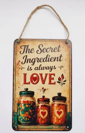 The Secret Ingredient Is Love Kitchen Decor Hanging | MDF Wall Plaque for Kitchen gallery image 5