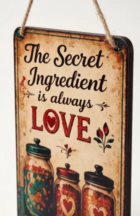 The Secret Ingredient Is Love Kitchen Decor Hanging | MDF Wall Plaque for Kitchen gallery image 2