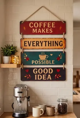 Coffee Makes Everything Possible Kitchen Wall Hanging thumbnail