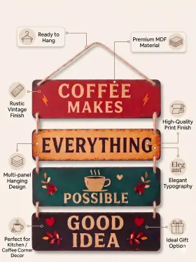Coffee Makes Everything Possible Kitchen Wall Hanging gallery image 1