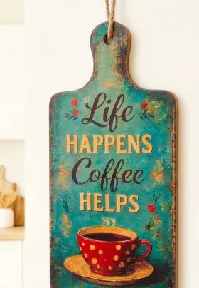 Life Happens Coffee Helps Wall Hanging gallery image 2