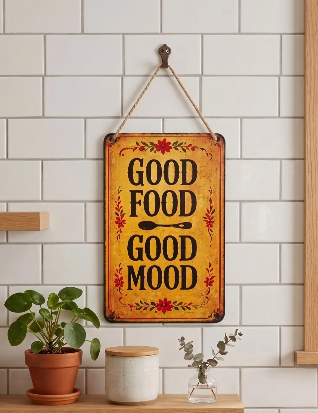 Good Food Good Mood Kitchen Wall Hanging