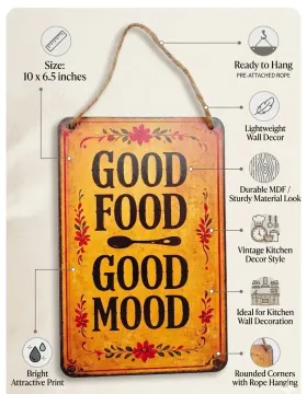 Good Food Good Mood Kitchen Wall Hanging gallery image 3