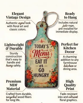 Today’s Menu Eat It or Go Hungry Wall Hanging gallery image 4