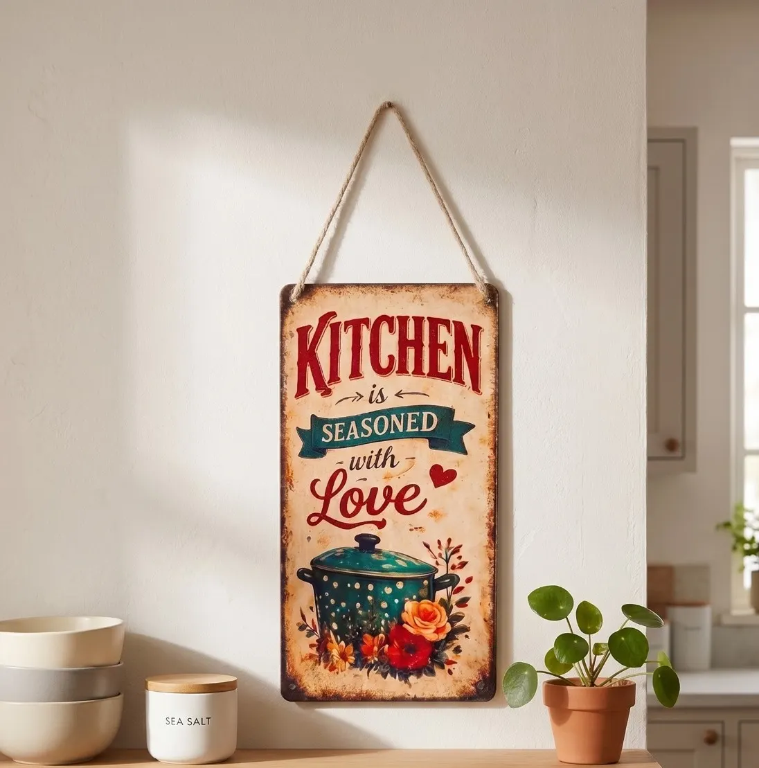 Kitchen Is Seasoned with Love Wall Hanging