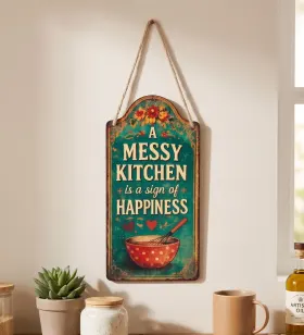 A Messy Kitchen Is a Sign of Happiness Wall Hanging gallery image 3