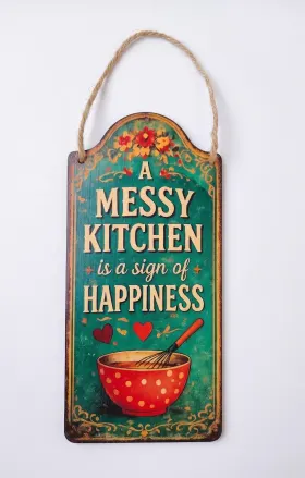 A Messy Kitchen Is a Sign of Happiness Wall Hanging gallery image 4