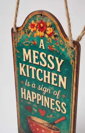 A Messy Kitchen Is a Sign of Happiness Wall Hanging gallery image 2