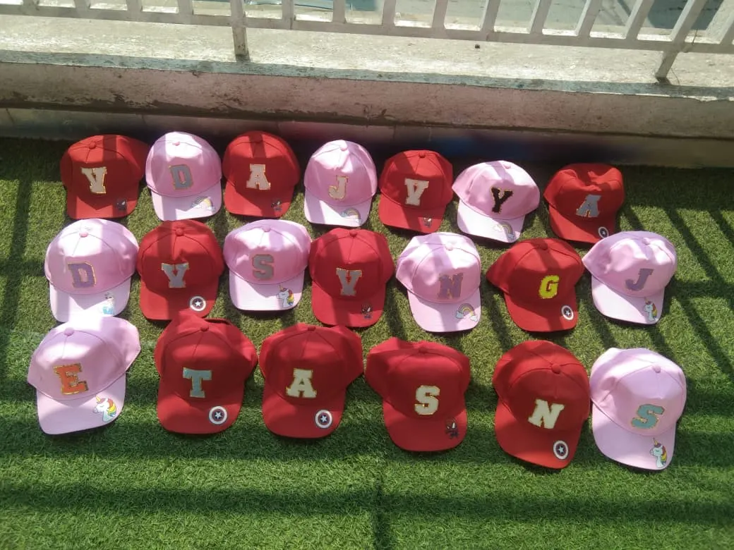 Caps with Initials & a Printed character