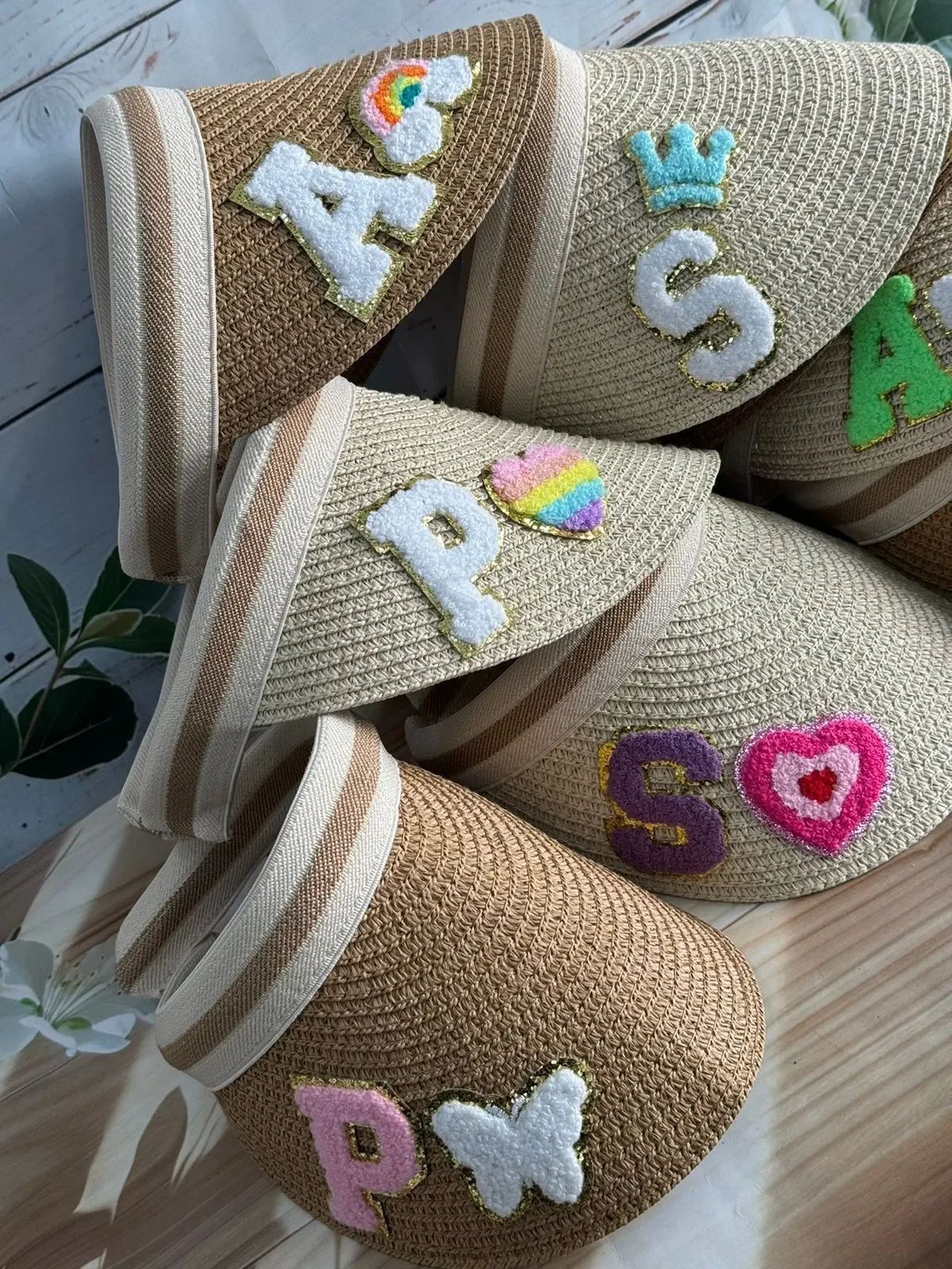 Jute visor hats