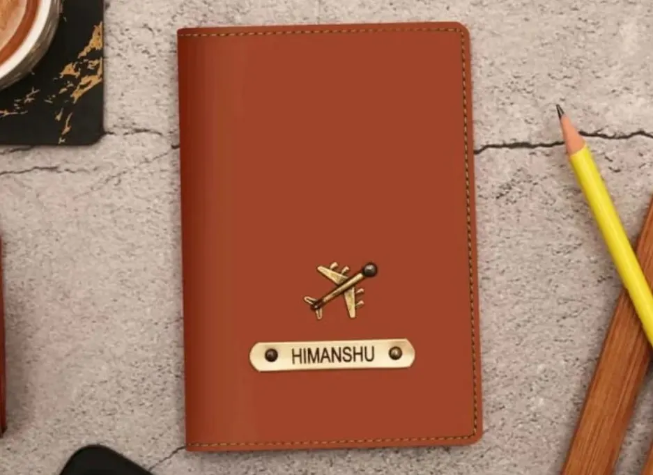 Passport Covers with Full Name & Metallic Charms
