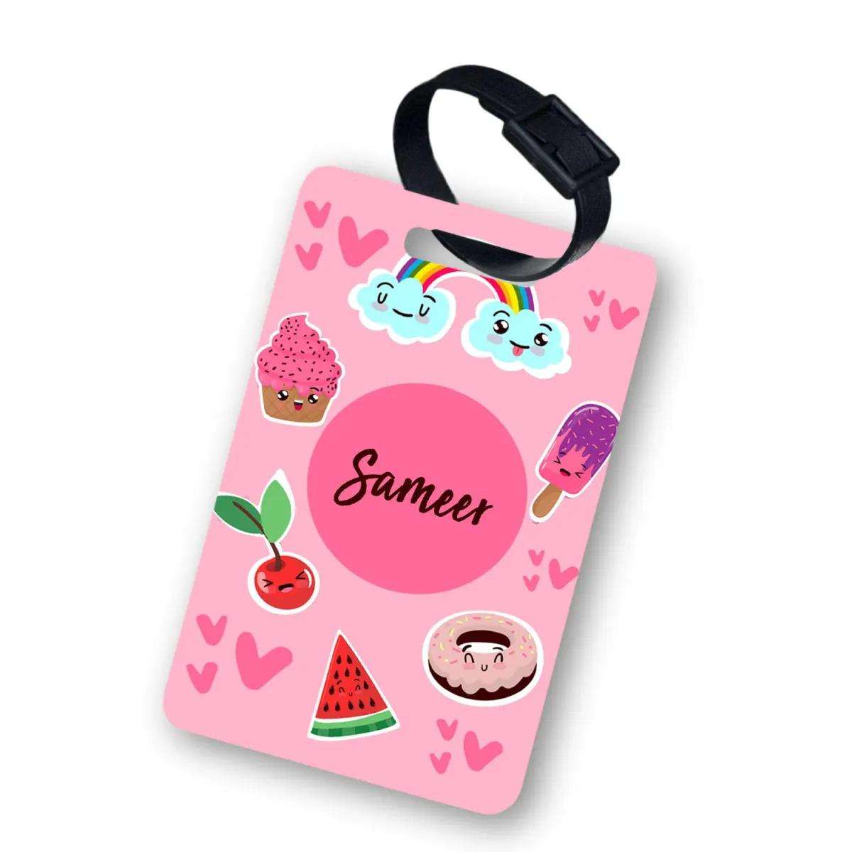 Customised PVC Luggage tags with rubber loop