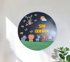 Round name plate animal theme thumbnail