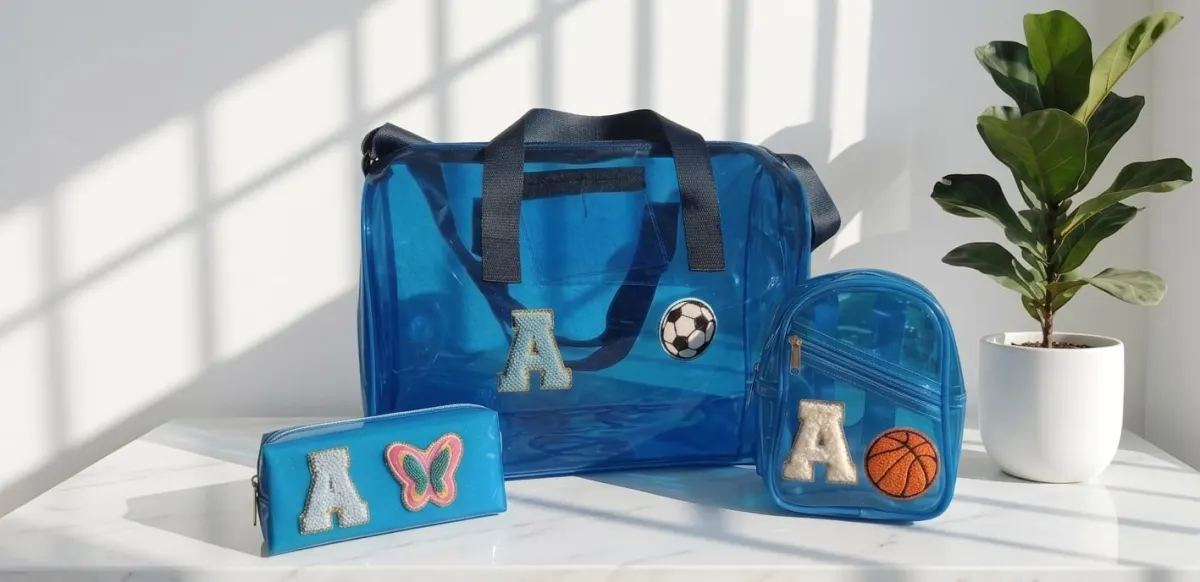 Duffle bag + pencil pouch + jelly chest bags