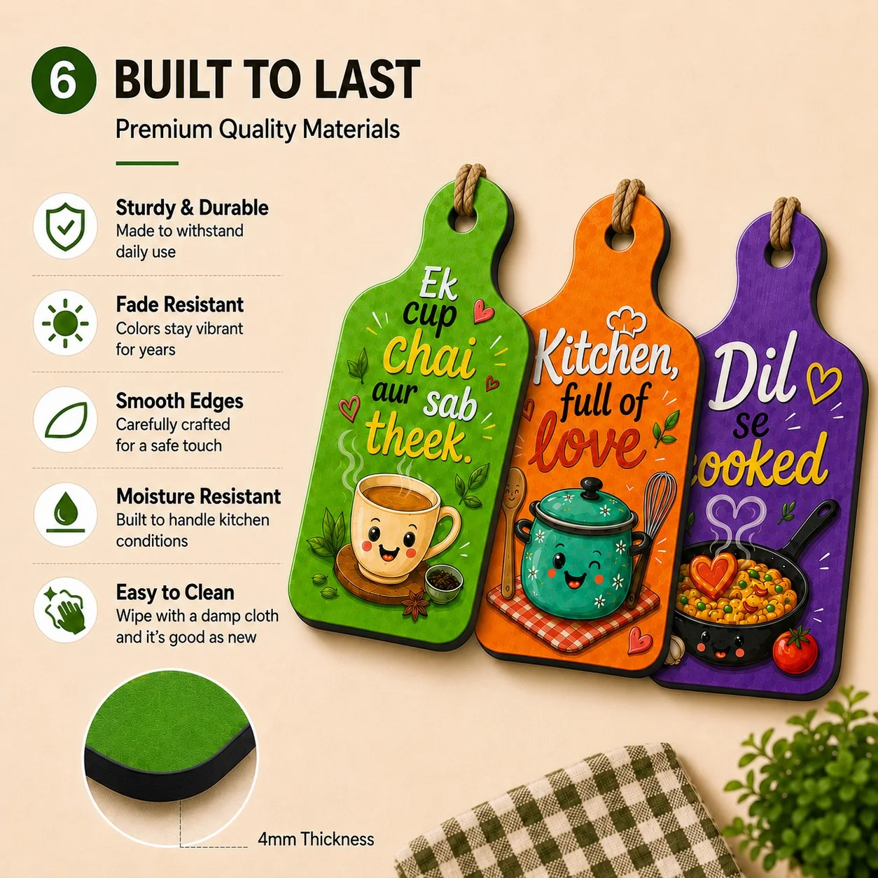 Desi Chai Kitchen Wall Decor Set