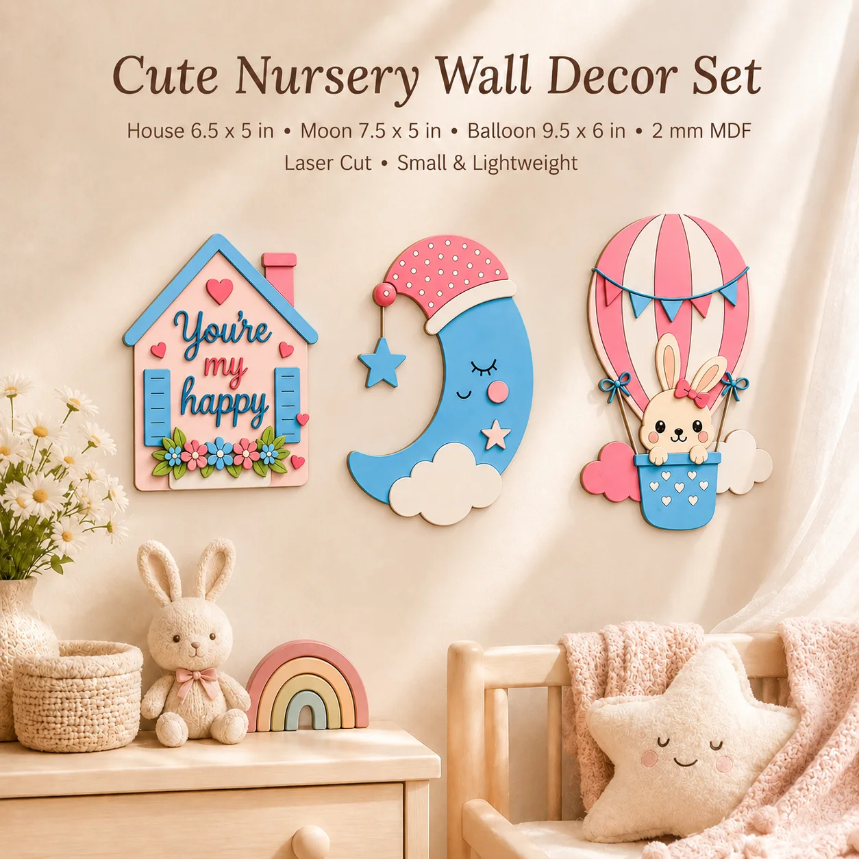 Handcrafted Kids Wall Decor Set